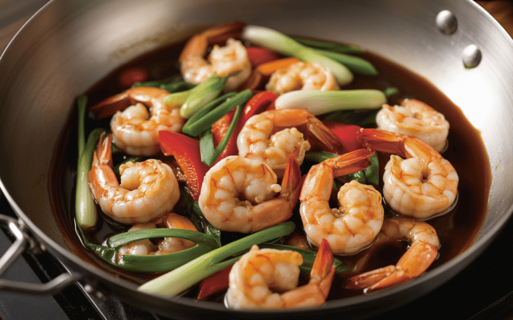 Camarones con Salsa de Ostras